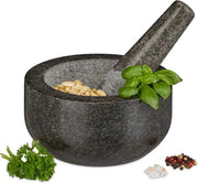 Mortaretto in Pietra - Strumento per Spezie e Erbe Durevoli - Ø 16 cm - 400 ml - Grigio