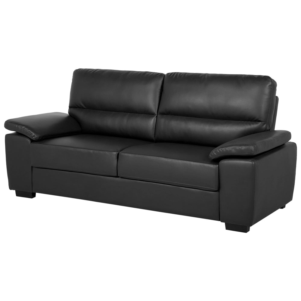 Set divano Nero 3 + 2 posti in ecopelle soggiorno stile moderno