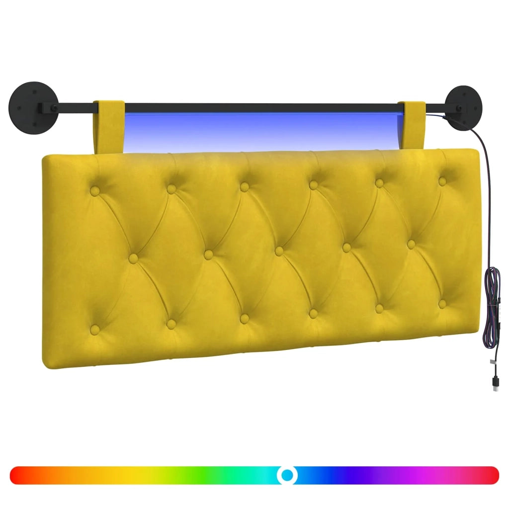 Testiera sospesa Con luce LED Giallo Velluto