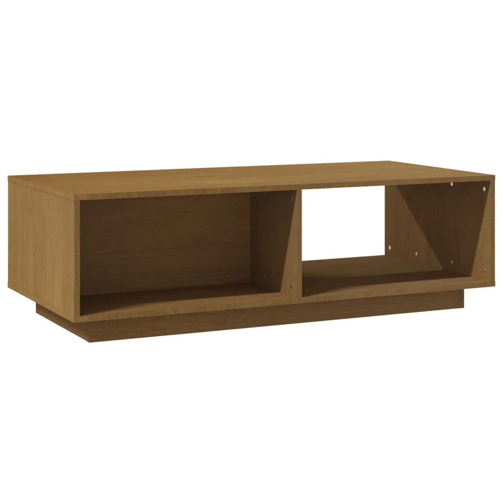 Tavolino-Tavolino da soggiorno-Tavolo Marrone ambra 110x50x33,5 cm in Legno Massello di Pino