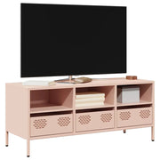 vidaXL Mobile TV Rosa 101,5x39x43,5 cm in Acciaio Laminato a Freddo