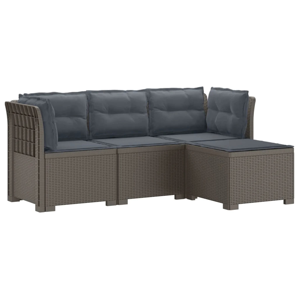 Divano da giardino 4 posti con cuscini aspetto rattan PP 3443957