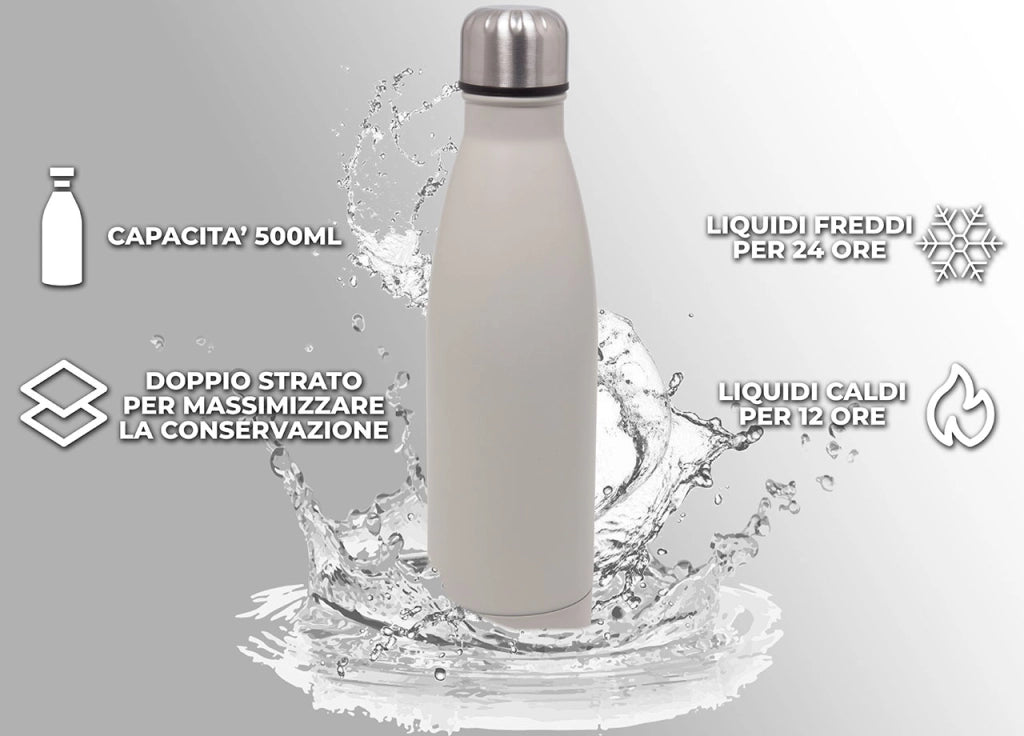Borraccia Termica Travel 500ml Bottiglia Acqua Thermos Bevande Story - Borraccia - Sugar