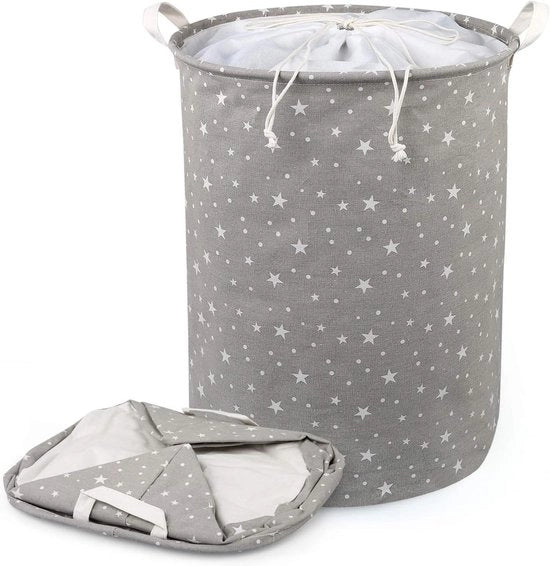 Sistema di classificazione e stivaggio della biancheria in grigio - Cassetto ripiegabile e coperchio con cordino di apertura
