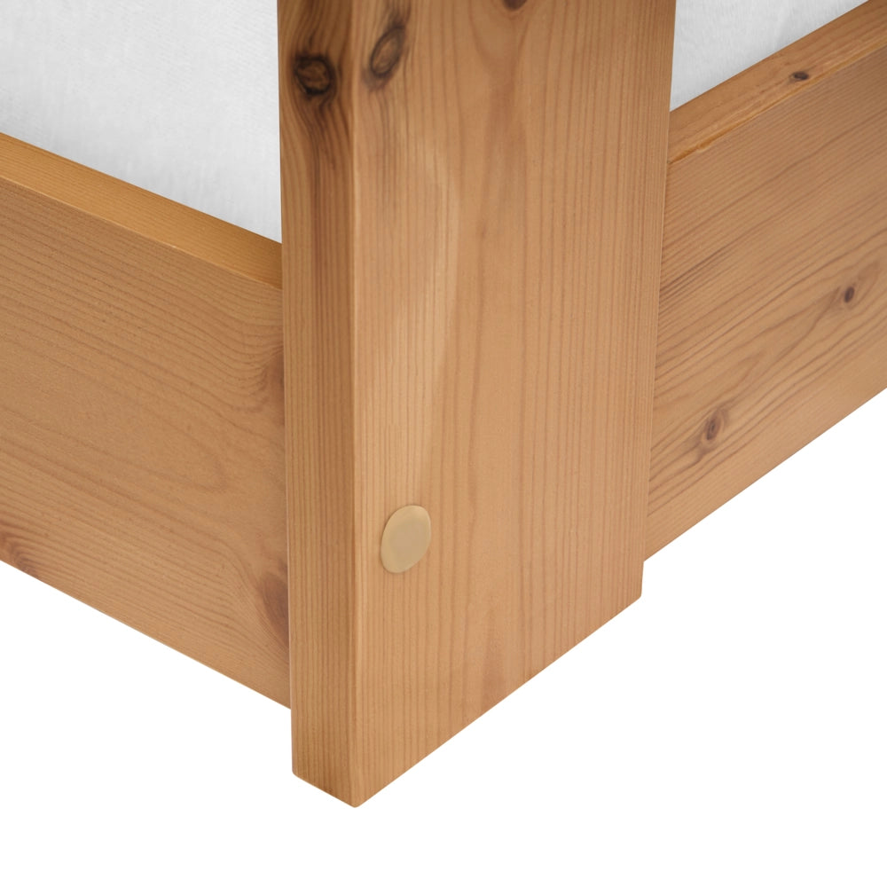 Letto a piattaforma per bambini in legno di pino con rete a doghe marrone 90 x 200 cm con telaio a doghe