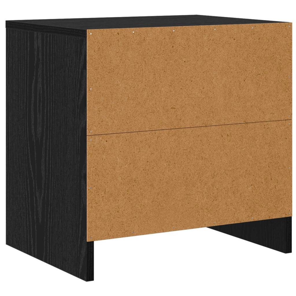 Comodino | Armadio da Notte | Mobiletto da notte Rovere Nero 45 x 34 x 44,5 cm