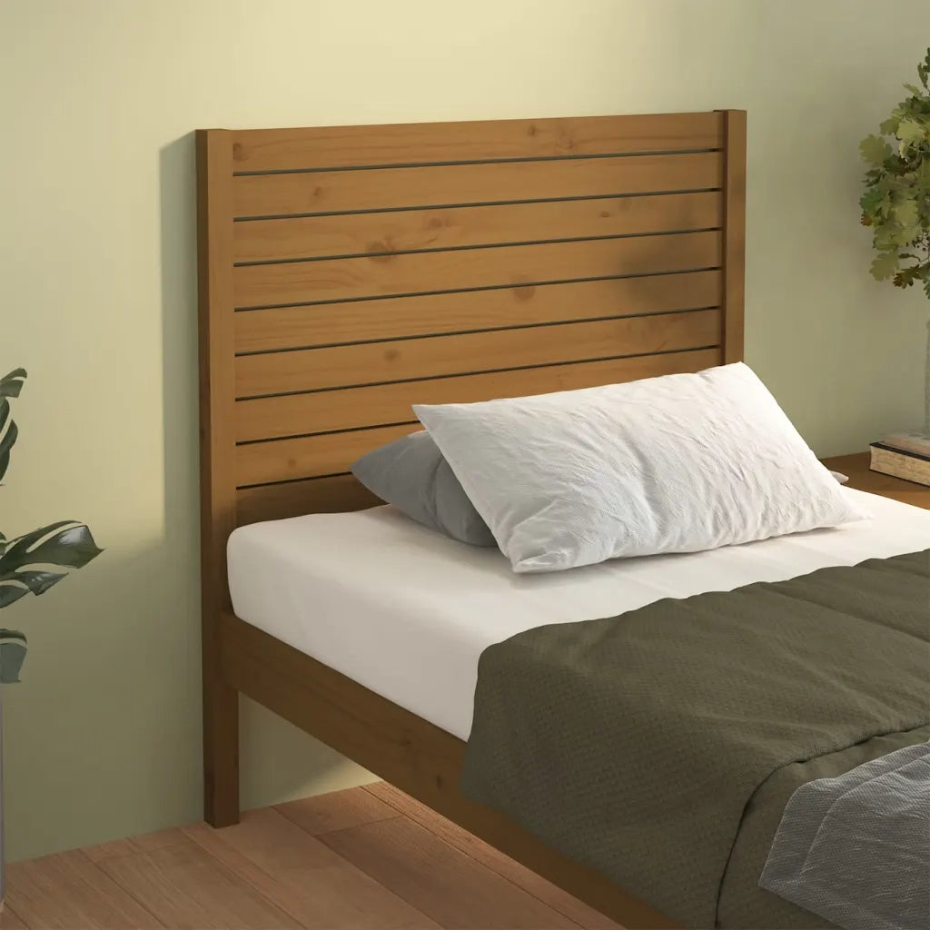 Testiera per Letto ambra 106x4x100 cm in Legno Massello di Pino 819008