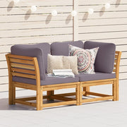 Divano da Giardino con Cuscini 2 Posti Legno Massello di Acacia 3214313