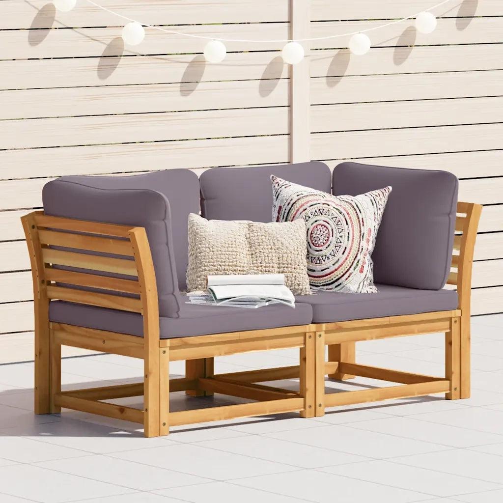 Divano da Giardino con Cuscini 2 Posti Legno Massello di Acacia 3214313