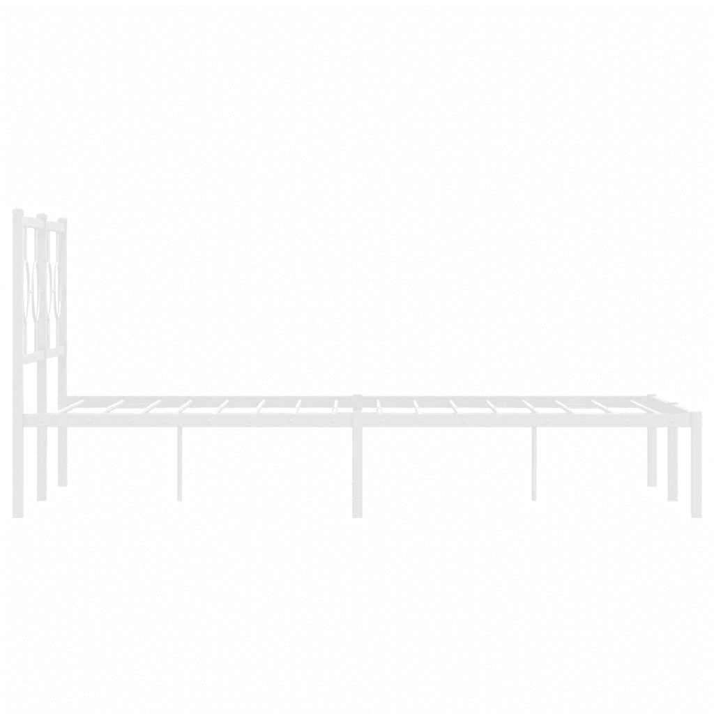 Giroletto con Testiera-Struttura Letto con testiera Metallo Bianco 140x190 cm 330091