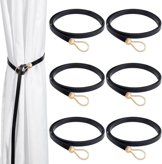 Gordini per tende 6 pezzi - Materiale PU - Antiscivolo - Corda decorativa - Fissaggio alla parete libero - Lunghezza 1136 mm - Senza strumenti necessari - Cordoni per tende