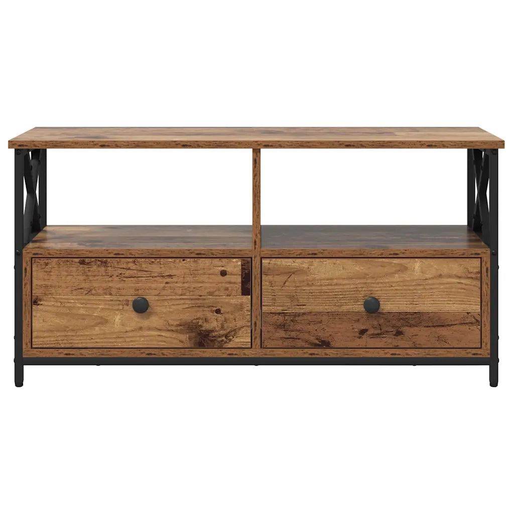 Mobile TV con cassetto-Credenza TV-Console TV Legno vecchio 90 x 33 x 45 cm