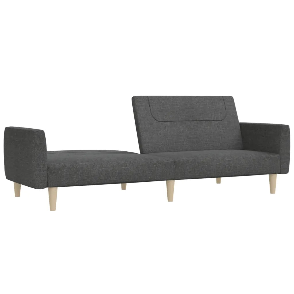 Divano Letto a 2 Posti Grigio Scuro in Tessuto 375785