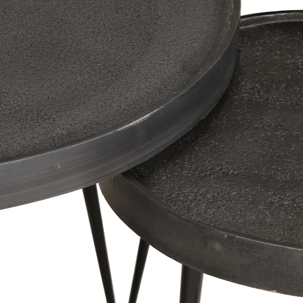 3 pz Tavolini da salotto | Tavolino da caff¨¨ | Tavolino da Soggiorno Neri in Legno Multistrato