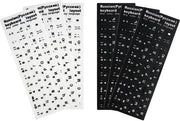 Set di etichette per tastiera - 6 pezzi - Set di etichette per tastiera - Etichette per tastiera in russo e cirillico - Resistenti all'acqua - Durature - Adatte per tastiere standard - Etichette per tastiera