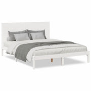 Letto matrimoniale | Letto per adulti | Giroletto Extra Lungo senza Materasso Bianco 160x220cm Massello