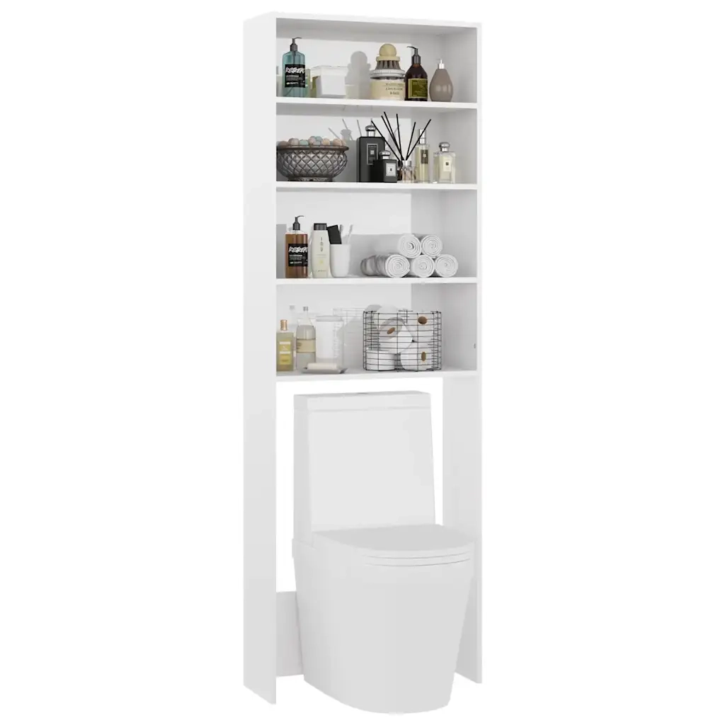 Mobile per Lavatrice Bianco Lucido 64x24x190 cm 808410