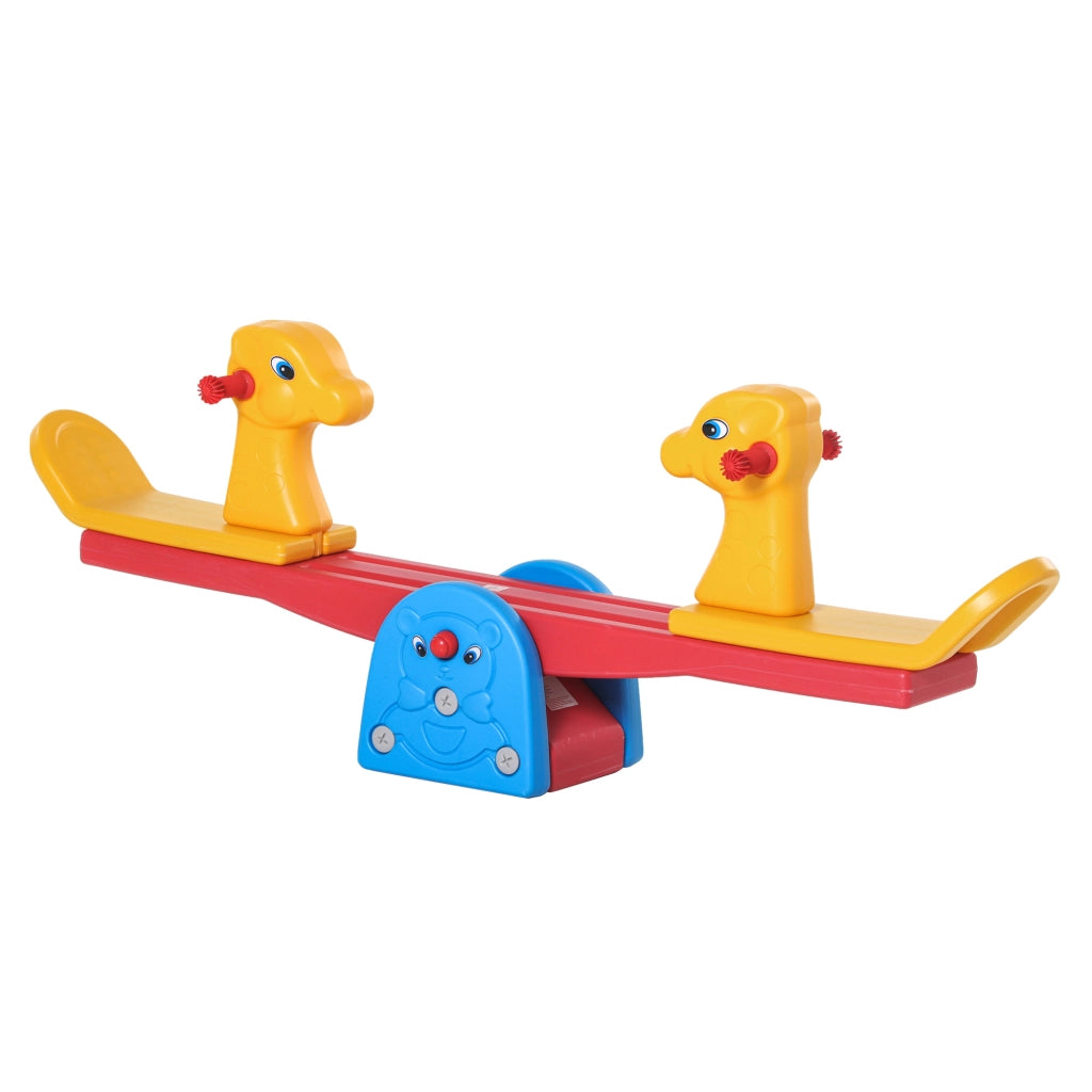 Altalena bilico a dondolo per bambini con manubrio ¨C zephmum ¨C giraffa multicolor 150x32x60 cm
