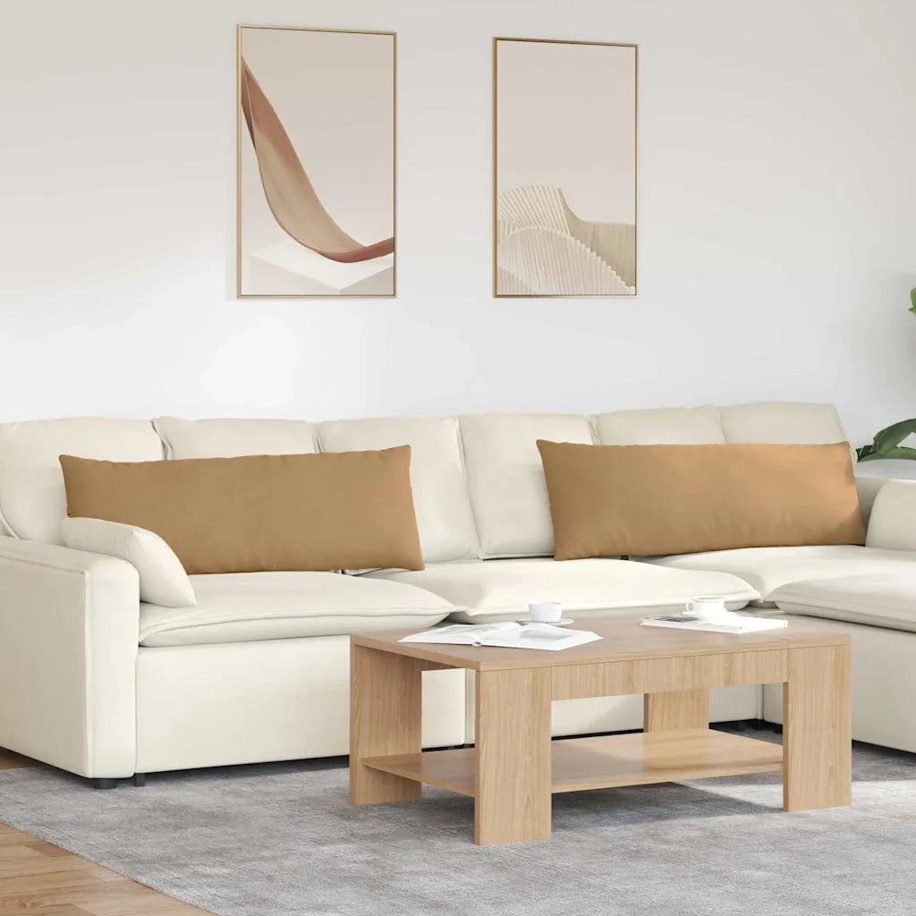 Cuscini da Divano 2 pz-Set di 2 Cuscini per Sofa Marrone 120 x 40 cm Tessuto in Cords