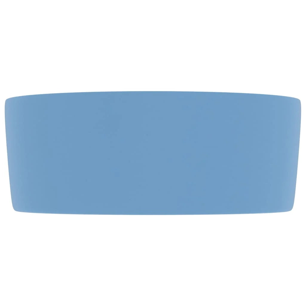 Lavabo da appoggio rotondo di lusso lavabo da bagno guardaroba cucina arredamento per la casa 40 x 15 cm ceramica azzurra opaca 02_0002753