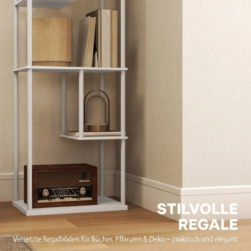 LAMPADA DA PAVIMENTO Con ripiani 40 x 29 x 171 cm Legno Bianco