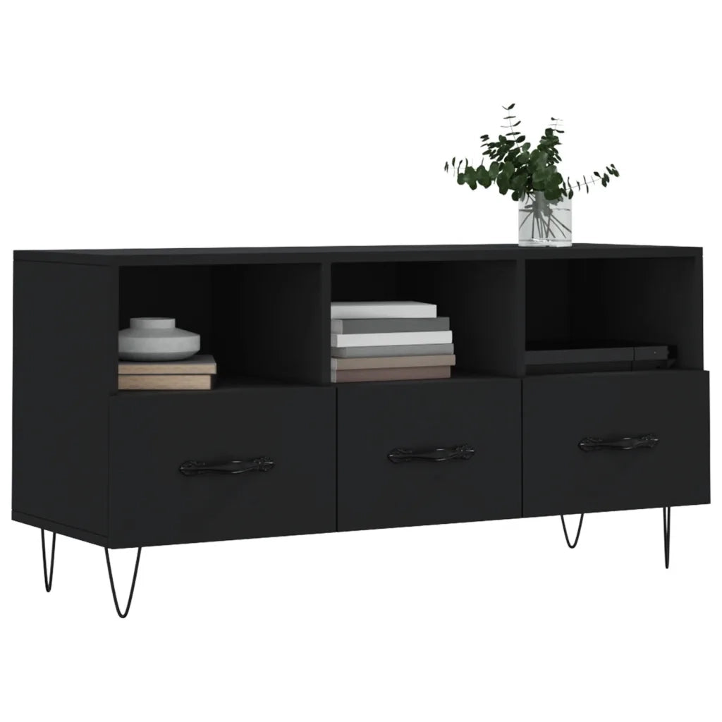 Mobile Porta TV Nero 102x36x50 cm in Legno Multistrato 829029