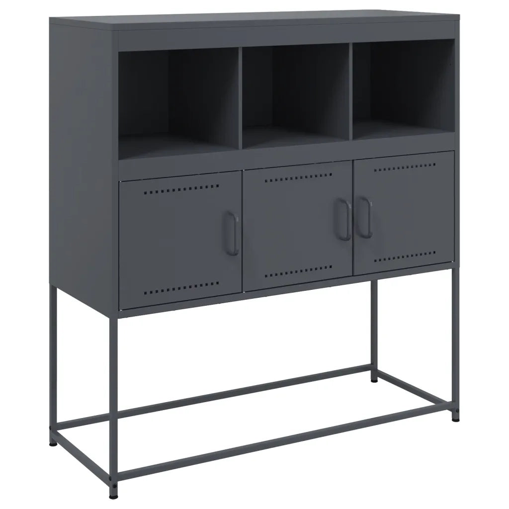 Credenza | Madia | Buffet da pranzo | Armadio da pranzo Antracite 100,5x39x107 cm in Acciaio