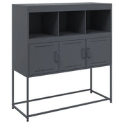Credenza | Madia | Buffet da pranzo | Armadio da pranzo Antracite 100,5x39x107 cm in Acciaio
