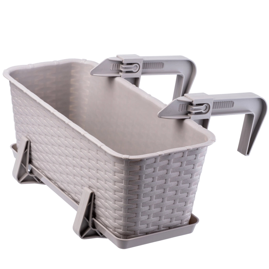 Fioriera da balcone KADAX con supporto, 40 cm + manici