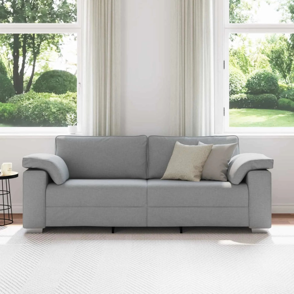 Divano | Divano da soggiorno | Sofa 3-Persone Grigio chiaro 220 cm Tessuto