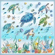 Decalcomanie per finestre Immersione Mondo marino Tartarughe marine Decalcomanie per finestre Acqua Marina Algae Pesci oceanici Decalcomanie per bagno Foto per finestre Estive Vetri Decorazione per finestre Stickers