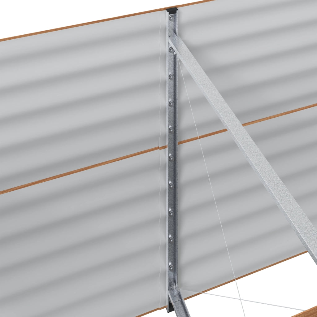 Fioriera Sollevata Effetto Legno Metallo 320 X 80 X 81 cm