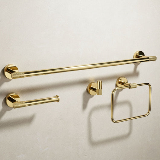 Set Accessori Da Bagno Grid Gold 4 Pezzi
