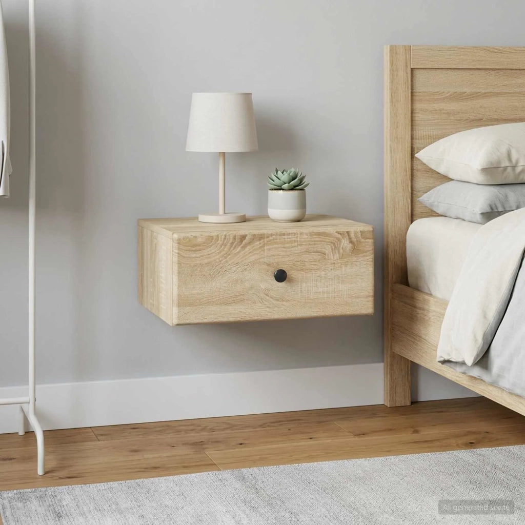Mobiletto da notte a muro 2 pcs Rovere Sonoma 49 x 34,5 x 20 cm 899130