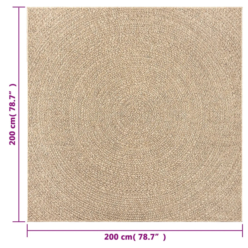 Tappeto ZIZUR 200x200 cm Aspetto Iuta per Interni ed Esterni 4006163