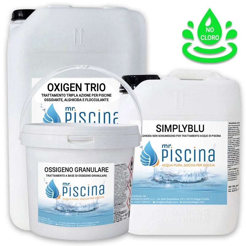 Kit mantenimento acqua senza cloro per piscine Volume piscina: Fino a 100 m³