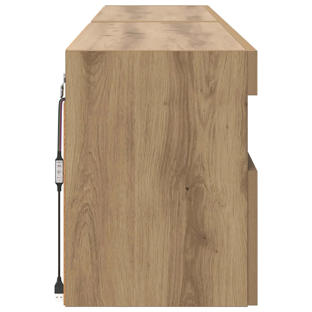 Mobiletti TV da Parete 2 pcs Rovere artigianale 80 x 30 x 40 cm 882980