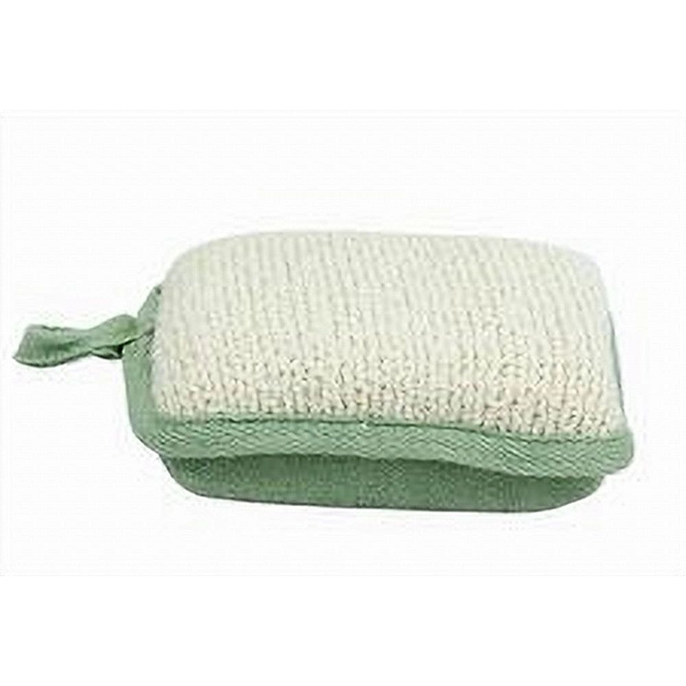 Trade Shop - Spugna Doccia Esfoliante Bagno Per Cura Corpo Bombata 13x9.5x4.5 Cm Verde 79650 -