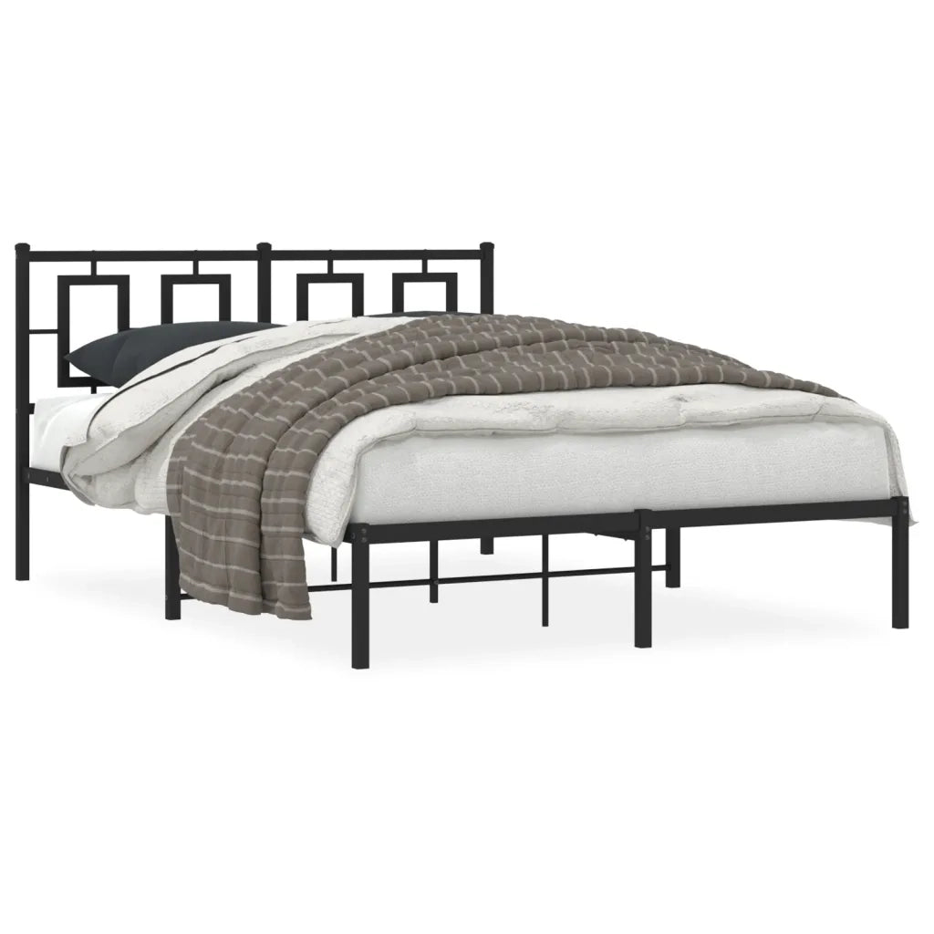 Giroletto con Testiera in Metallo Nero 140x190 cm 374241