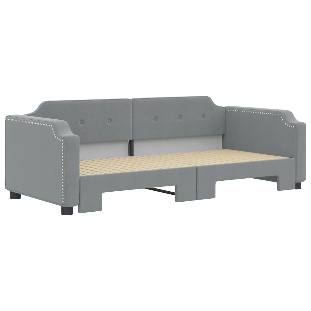 Divano Letto con Letto Estraibile Grigio Chiaro 100x200 Tessuto 3197639