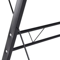 Scrivania Angolare Moderna Nera Dritta Postazione da Lavoro per Computer con Vano Tastiera MDF, Metallo a forma di L: 130L x 130P x 73.5A cm  dritta: 210L x 50P x 73.5A cm Nero