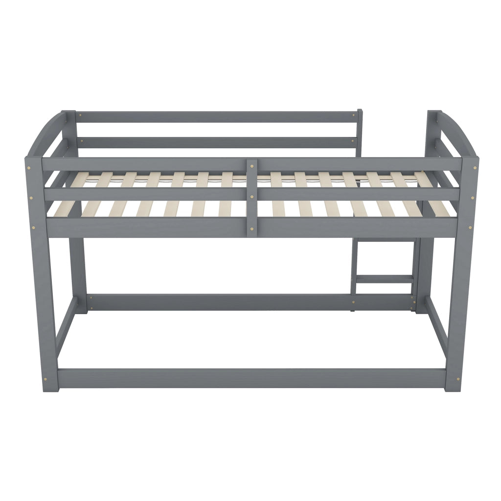 Letto a Castello per Bambini Letto 2 Posti con Sponde di Sicurezza e Struttura Bassa 90×200 cm senza Materasso