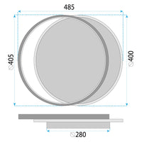 Lhj076-c Lampada Da Soffitto A Led Nera 40 Cm