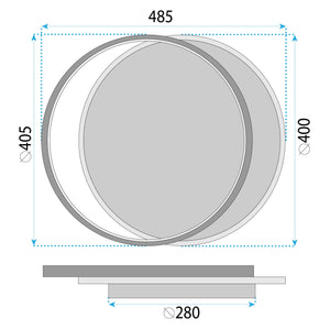Lhj076-c Lampada Da Soffitto A Led Nera 40 Cm
