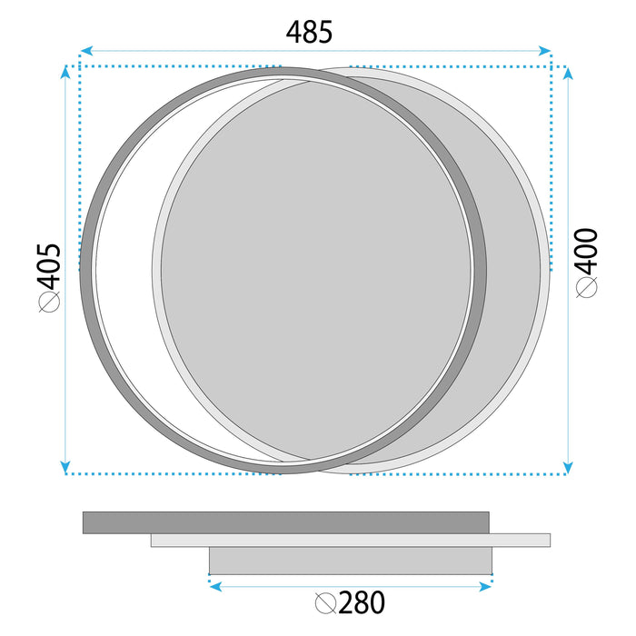 Lhj076-c Lampada Da Soffitto A Led Nera 40 Cm