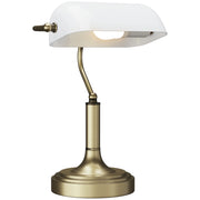Lampada da Scrivania con Interruttore a Levetta e Paralume Regolabile ¨C Zephmum ¨C Bianco