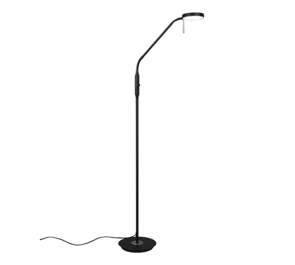 Piantana LED, metallo, nero opaco, 25x145x50 cm, Monza