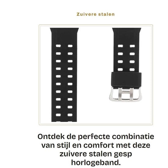 Cinturino per orologio in pelle PU - Nero - Cinturino in acciaio - Comodo - Duraturo - Adatto per GW-9400 - Cinturino orologio