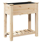 Fioriera da giardino moderna con ripiano 71 x 37 x 76 cm resistente stile minimalista legno beige 02_0058838
