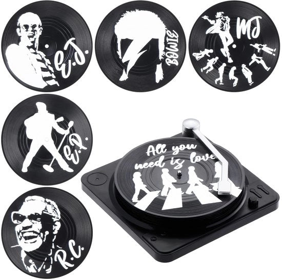 Vinyl 6-pack supporti in vinile, supporti retro con holder per dischi, decorazione per dischi, supporto antiscivolo isolato per bevande calde e fredde, caffè, casa e bar